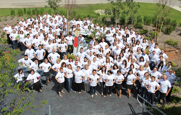 CWB National Leasing employees gather for a sunny group photo in 2012