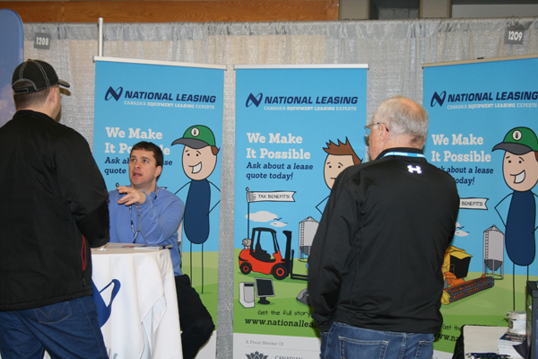 CWB National Leasing booth at an agricultural trade show