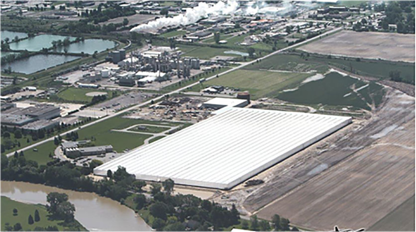 Aerial shot of Truly Green Farms
