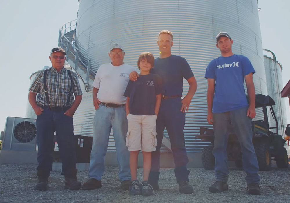 A photo of Dave McEachren and the rest of his family -- all farmers