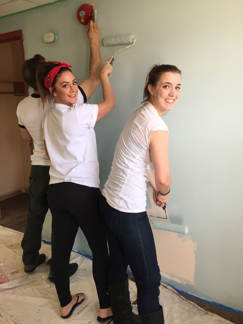 CWB National Leasing’s GenNext volunteers lending a hand at a Winnipeg resource centre