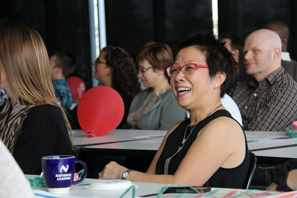 Calissa Fung, Senior Lease Administrator, at CWB National Leasing’s 2015 Live Auction in support of United Way Winnipeg