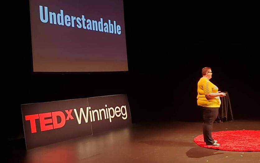 Ashleigh lodge talks digital accessibility at TEDxWinnipeg.