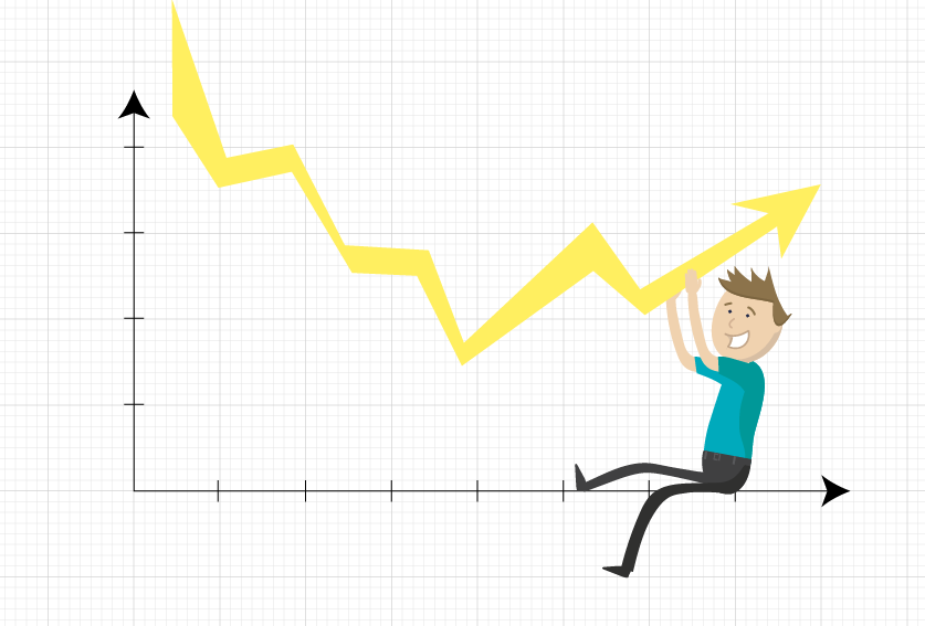 CWB National Leasing mascot, Phil, pushes declining arrow back up again