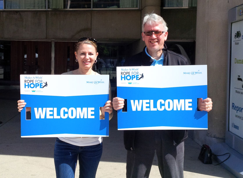 CWB National Leasing volunteers welcoming participants and spectators at Toronto Rope for Hope