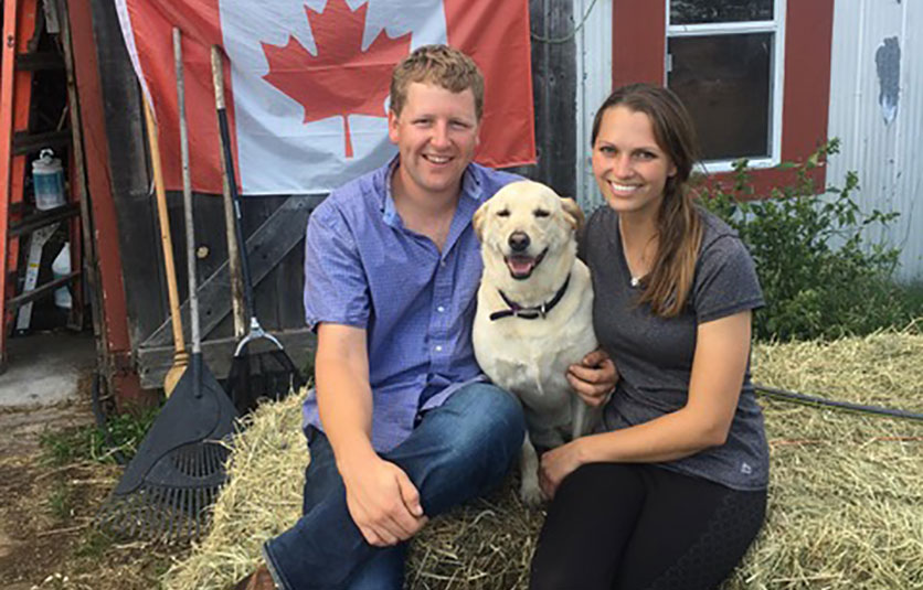 Robyn MacCallum and her fiancé on their farm