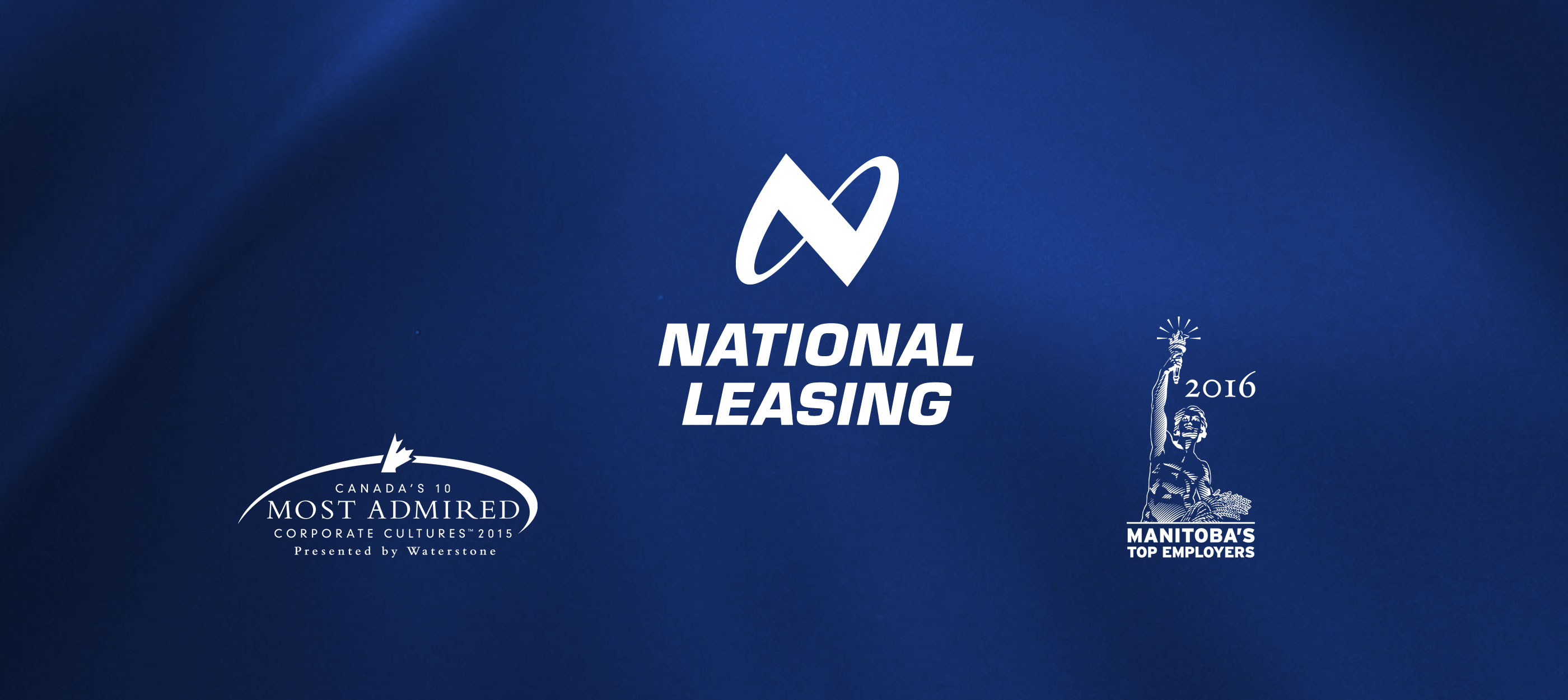 An image of the CWB National Leasing logo with the logos for the two awards the company won.