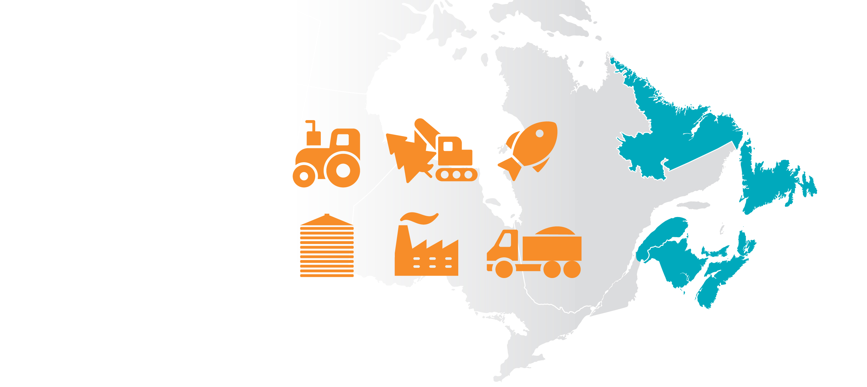 Image of Atlantic Canada and the industries eligible for the tax credit. Read the blog post to learn more.