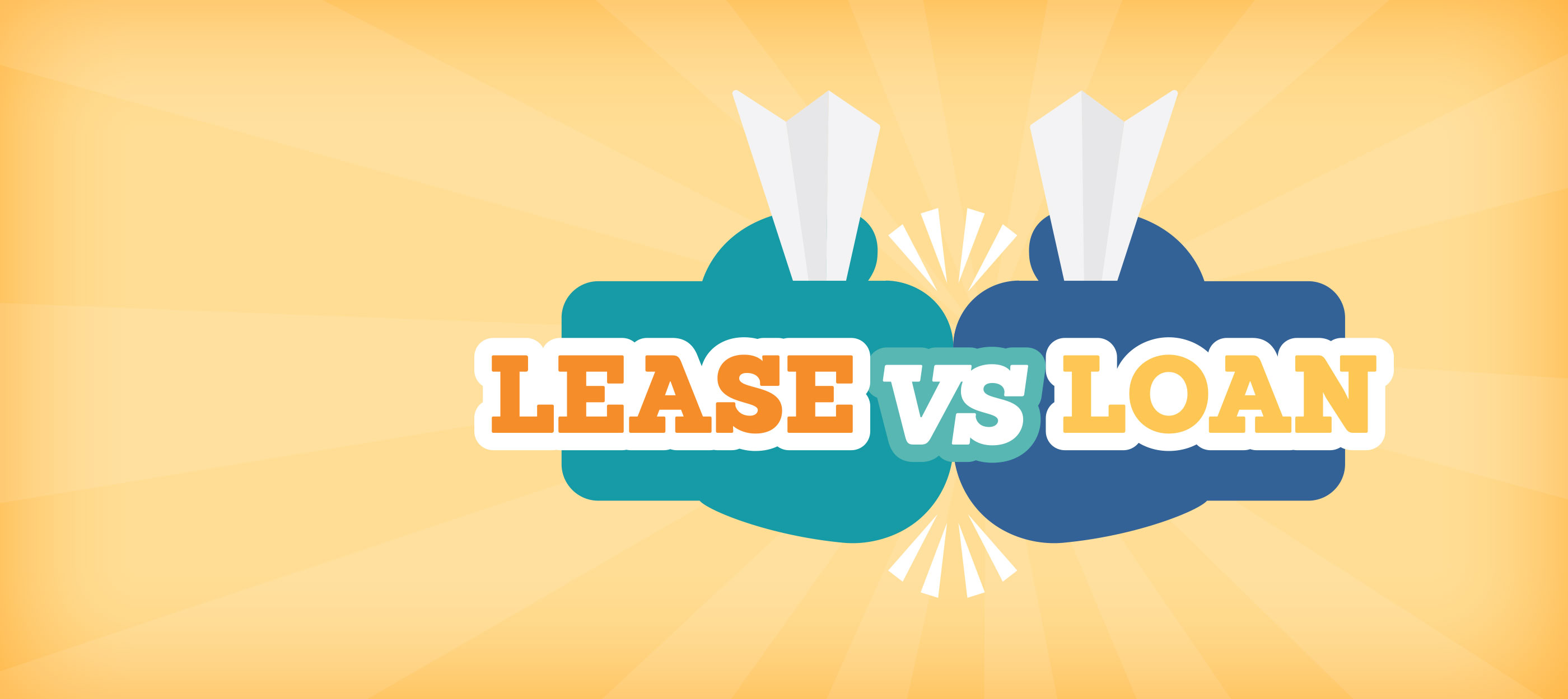 A lease and loan going head to head symbolized with boxing gloves