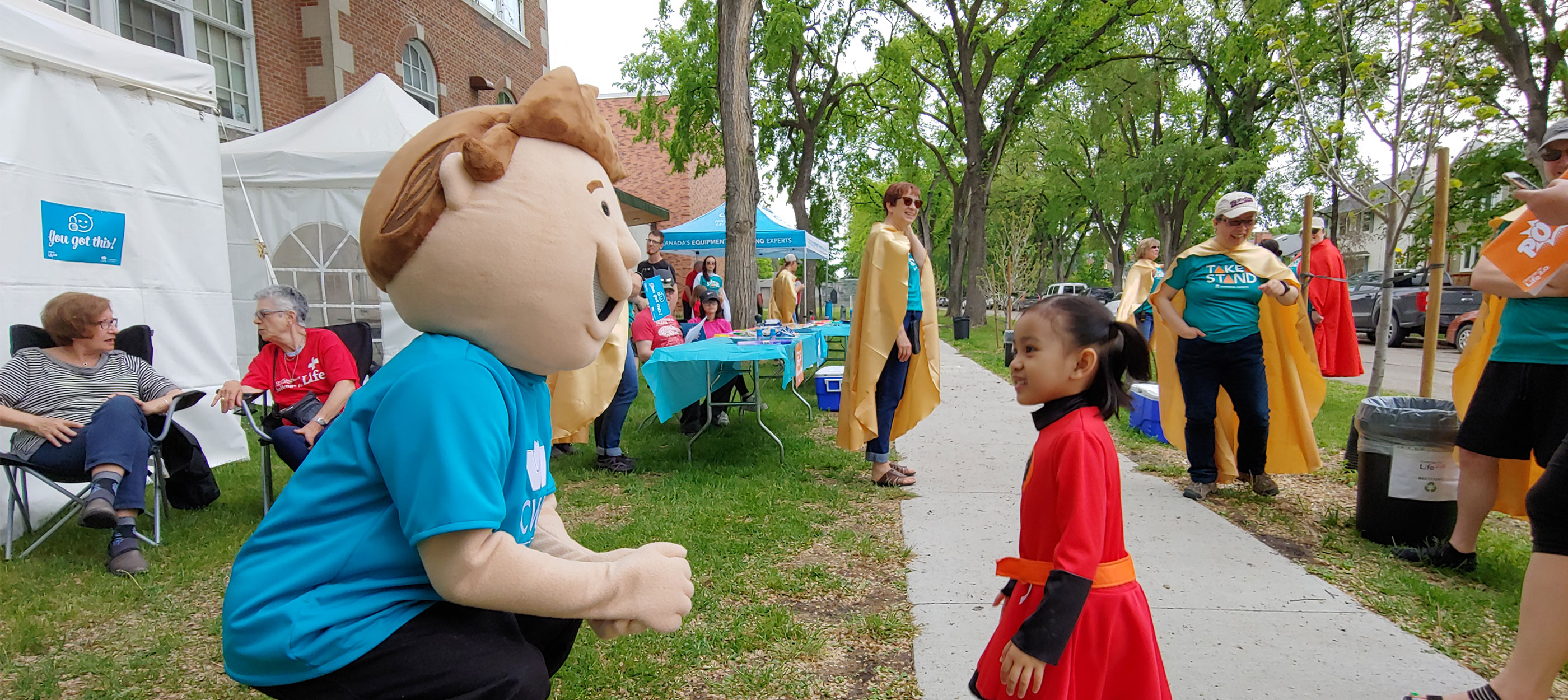 Phil the mascot at Challenge For Life 2.0