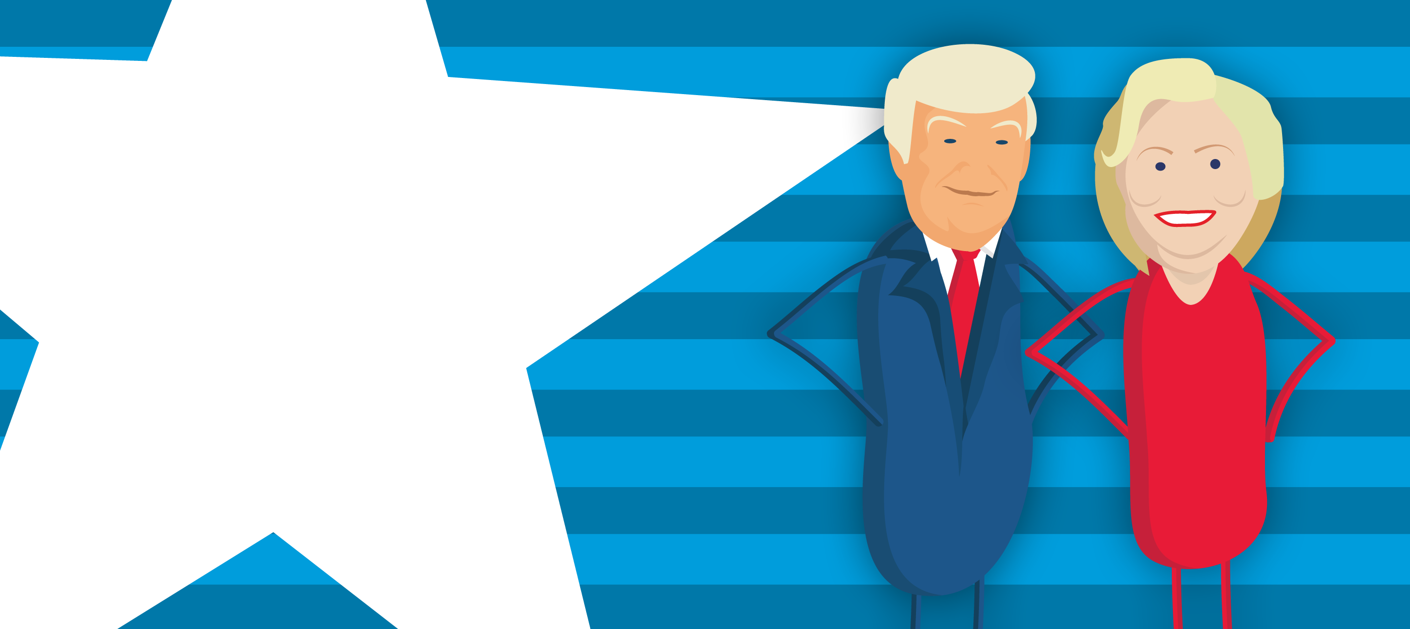 Une illustration d’Hillary Clinton et de Donald Trump