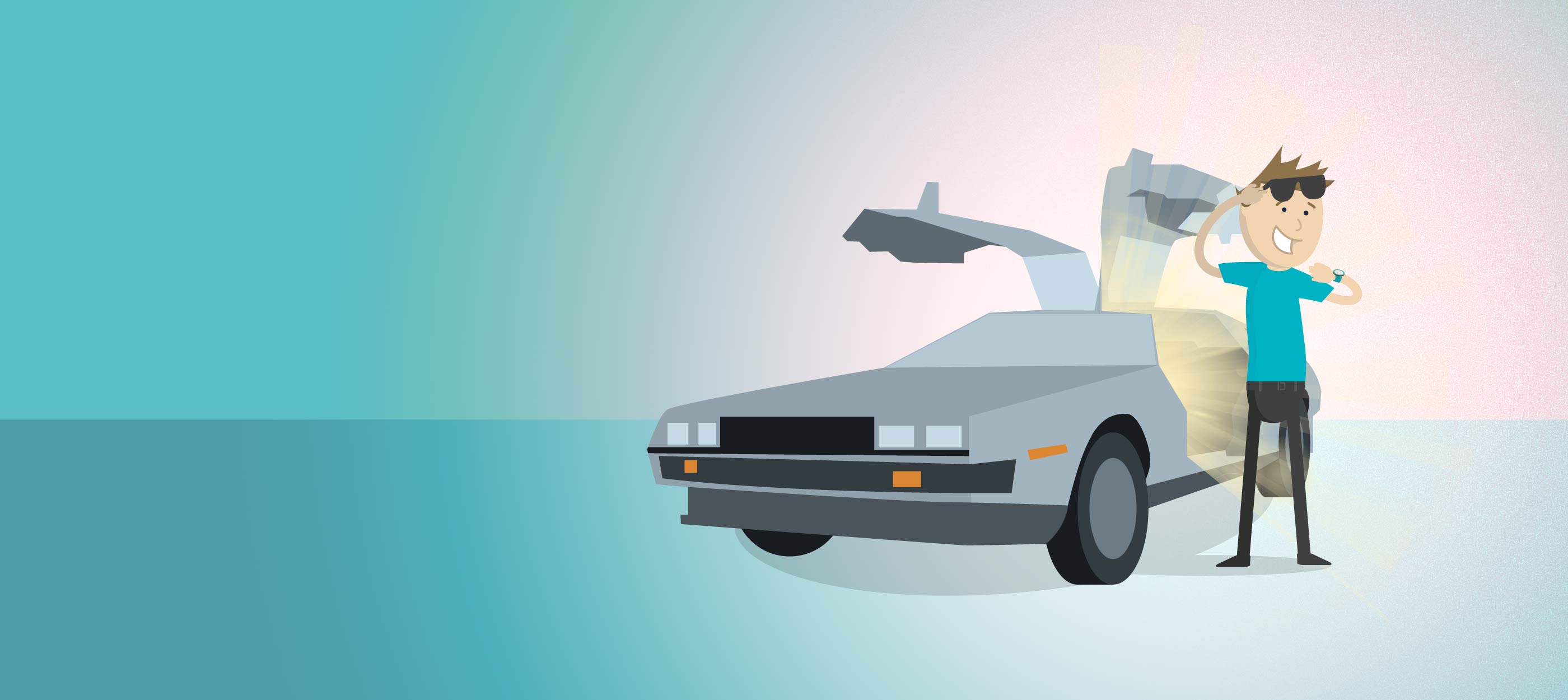 A play on Back to the Future movie poster, featuring CWB National Leasing mascot, Phil