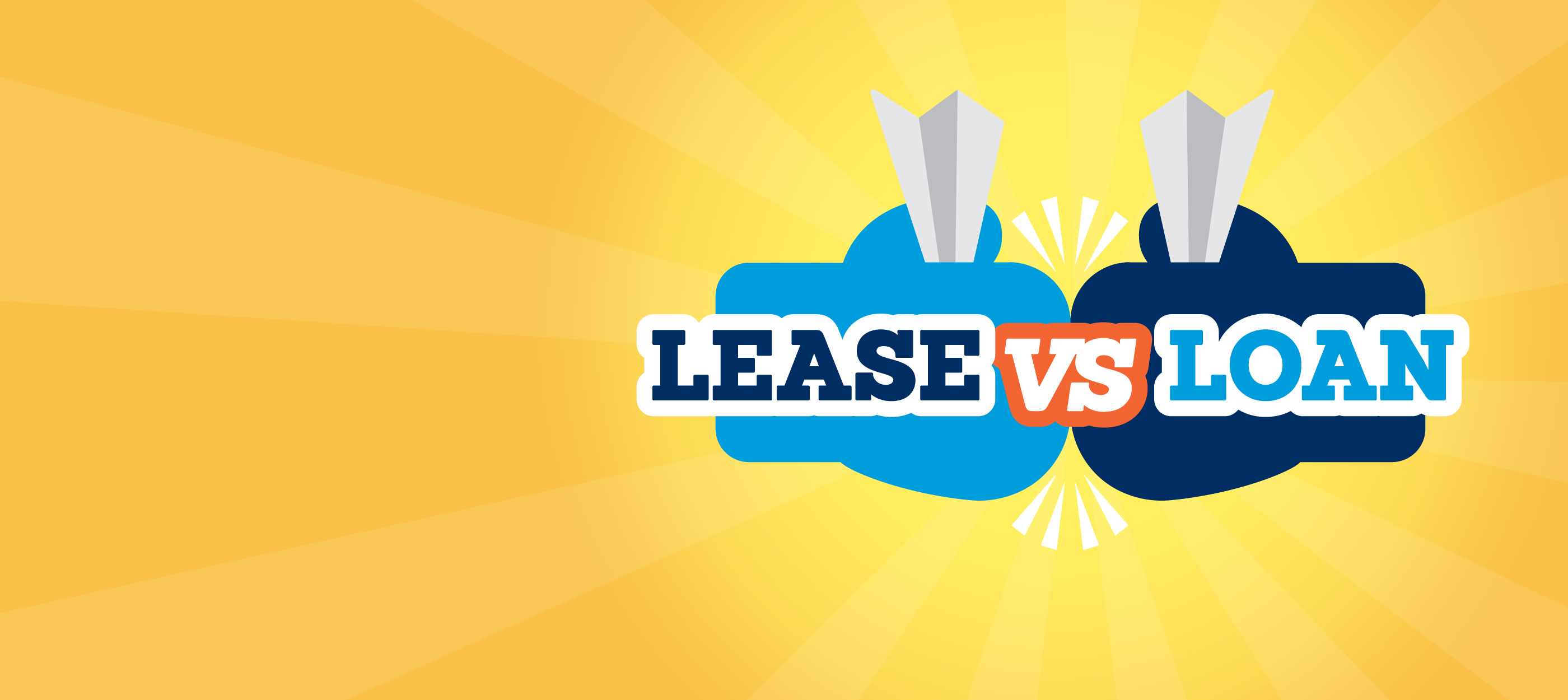 A lease and loan going head to head symbolized with boxing gloves