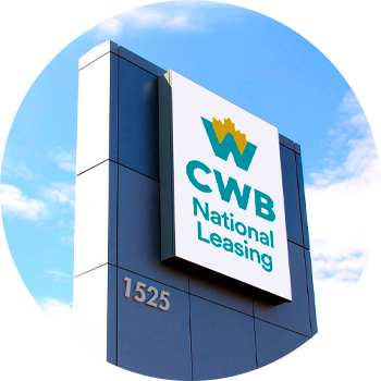 CWB National Leasing logo sign.